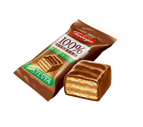 Конфеты на стевии "Чаржед" вафельные в молочном шоколаде Победа вкуса Конфеты на стевии "Чаржед" вафельные в молочном шоколаде Победа вкуса