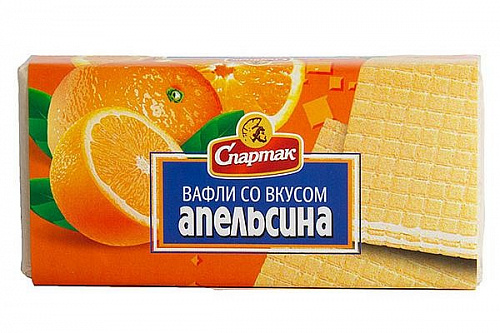 Вафли "Вкус апельсина" Спартак в пергаменте 100г Вафли "Вкус апельсина" Спартак в пергаменте 100г